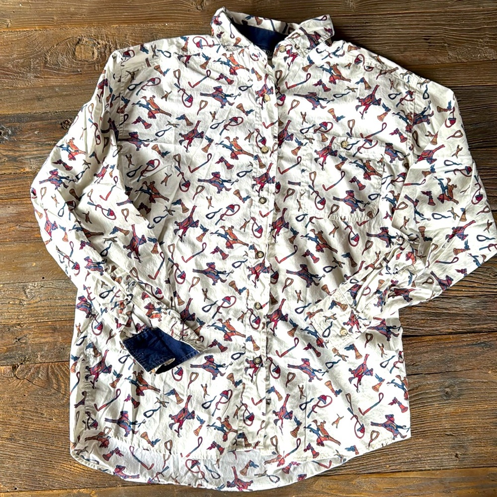 Vintage Red Rover western equestrian cotton button down‎ EUC size M